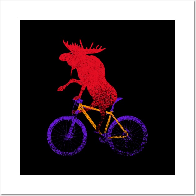 Mountain Bike Moose Wall Art by NeddyBetty